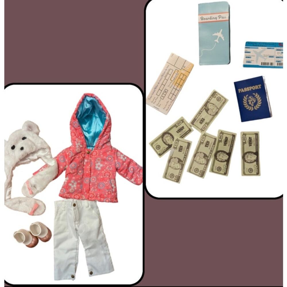 Sophia's Doll Winter Snow Outfit 4 Piece Set & Passport